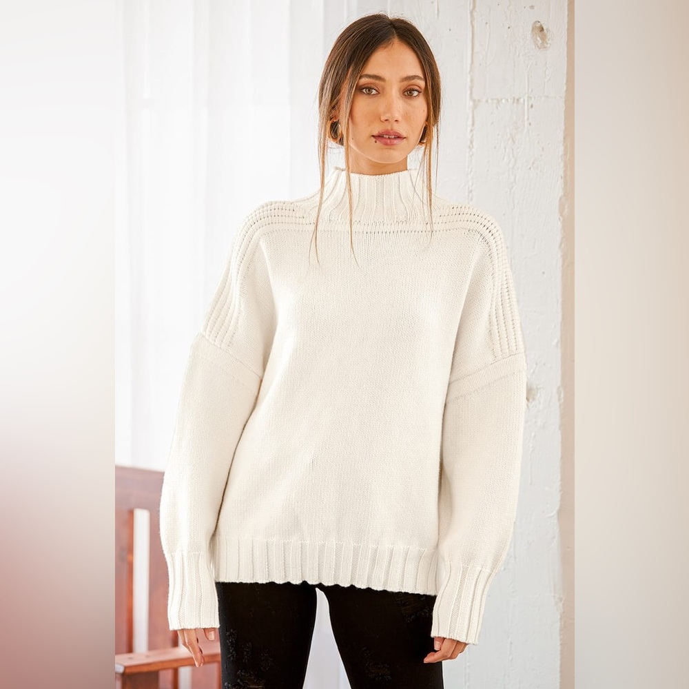 Lulu's White Turtleneck Sweater